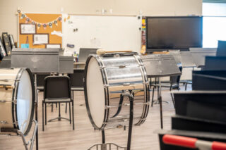 High school band practice room