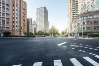 modern city with skyscrapers